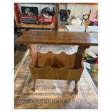 Wooden End Table Magazine Rack T1