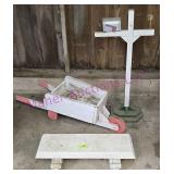 Garden Dï¿½cor Wheelbarrow, Bench, Mailbox