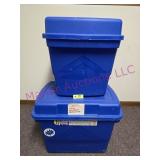 (2) Blue 25 Gal Totes