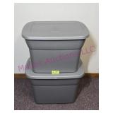 (2) Grey 18 Gal Totes Sterilite