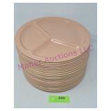 (21) Pink Divided Plates