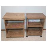 (2) Rolling Microwave Carts