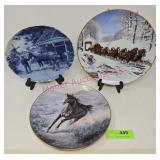 (3) Horse Plates Budweiser, Delft-Blaun, Perillo