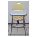 Vtg Yellow Cosco High Chair Metal
