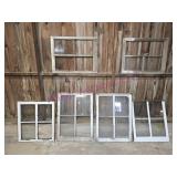 (6) Wooden 4 Pane Windows