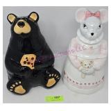 (2) Bear & Mouse Cookie Jars