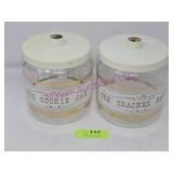 (2) Pyrex Cookie Jar & Cracker Barrel