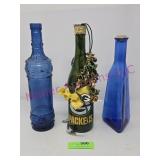 Wine Bottles, (2) Blue, Packers