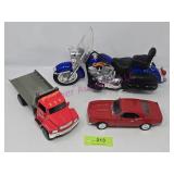 Camaro, Motorcycle, Tow Truck Toys