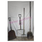 Vtg Coal Shovel, Pitch Forks, Scoop Shovel