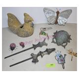 Rooster Planter, Cast Iron Hose Guides, Dï¿½cor