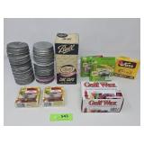 Canning Lids, Ball Zinc, Gulf Wax