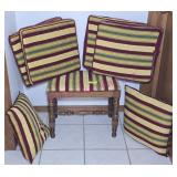 Footstool/Bench, (4) Cushions, (2) Pillows