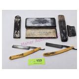 (2) Stright Razors & Razor Hone