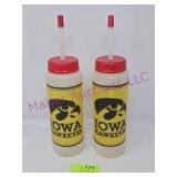 (2) Vtg Iowa Hawkeyes Water Bottles