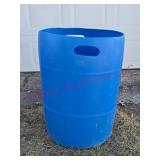 Blue Plastic Barrel