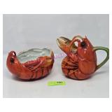 Royal Bayreuth Lobster Creamer/Pitcher & Bowl