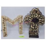 Wine Cork Dï¿½cor 'M' & Cross