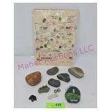 Misc Rocks, Tiger Eye Turtle, Clay Beads