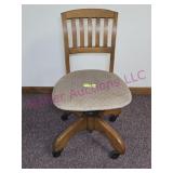 Antique Oak Secretary Swivel Office Chair