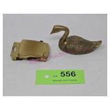 Brass Swan & Belt Buckle