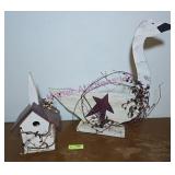 Large Wooden Goose & Bird House