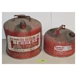 (2) Red Metal Gas Cans
