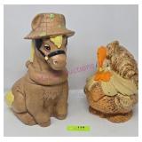 (2) Horse & Rooster Cookie Jars