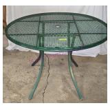 Green Painted Metal Patio Table