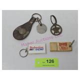 Keychains Marlboro, Budweiser, Buffalo Nickel
