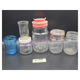 AH Liberty Bell Jar, (2) Star Mason Jars, Misc Jar