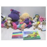 LOT VARIOUS STUFFED TOYS, MARKER , BOOK