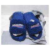 WOMENS BALENCIAGA FURRY SLIDES SIZE 38