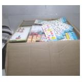 LARGE BOX OF MOSTLY NEW CRAFT, GIFT, STATIONARY ..