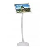 NEW ULINE H-6329 SIL PEDESTAL SIGN HOLDER
