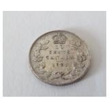 1921 CANADIAN SILVER 10 CENTS COIN