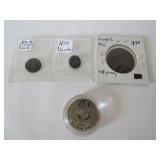 VARIOUS REALLY OLD COINS, HOCKEY TOKEN