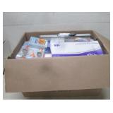 BOX FILLED WITH VARIOUS ITEMS: CRAFT, STATIONARY,S