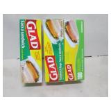 LOT OF 3 BOXES OF GLAD SANDWICH BAGS