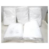 LOT OF 5 NEW WHITE TABLECLOTH 180cmX130cm