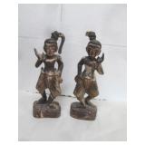 PAIR OF CARVED WOODEN STATUES