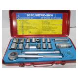 18PC METRIC INCH 3/ 8' DRIVE SOCKET SET