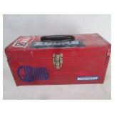 RED METAL TOOLBOX WITH CONTENT