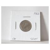1963 CANADIAN 10 CENTS SILVER COIN