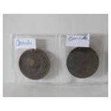 LOT OF 2 OLD CANADIAN ONE CENTS COIN