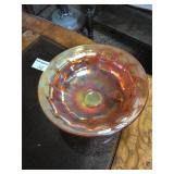 Imperial Glass Gold Footed Bowl 8" Dia.