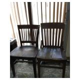 Two Wooden Chairs 33"x19" And 35"x17.5"