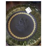 Wedgwood Mother Plate Black With Gold Trim- 6.25"