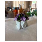 Grape Art, Hand Painted Flower Art, Avon Butterfly
