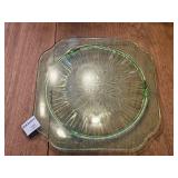 Vintage Green Depression Glass 10" Dia.